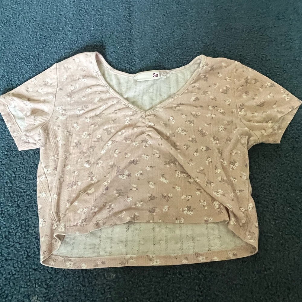 Floral V-Neck Cropped Top